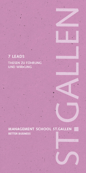 Deckblatt der Impulsschrift «7 Leads» mit einem schlichten Design und dem Logo der Management School St.Gallen.